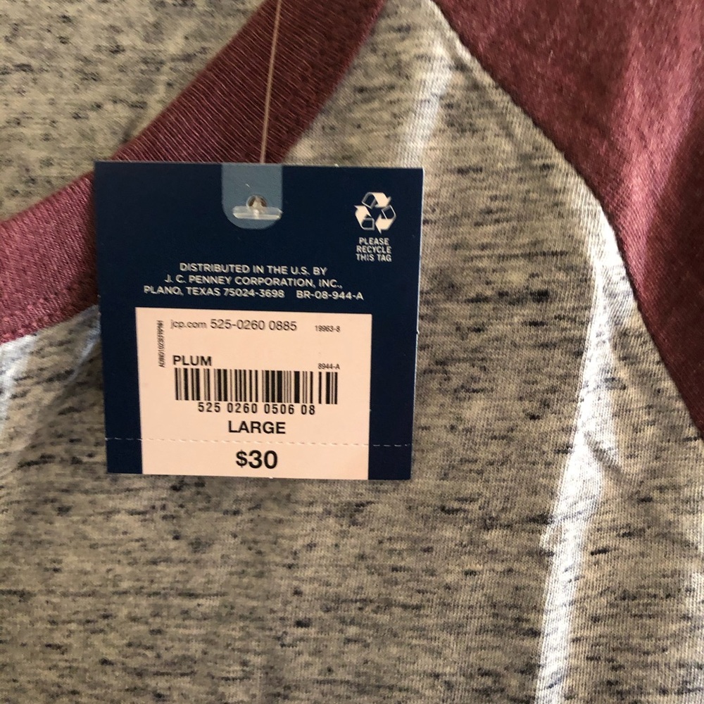 Arizona Men’s large long sleeve shirt gray/plum - Picture 2 of 4